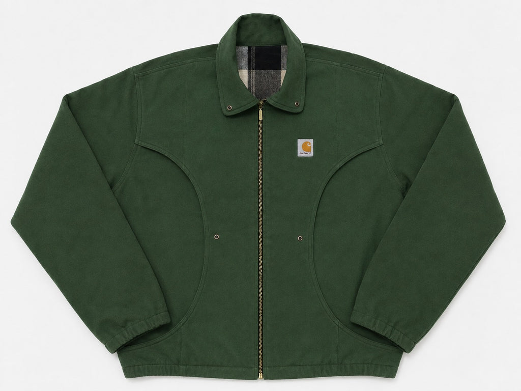 CR2221 UPCYCLED CARHARTT FITTED WORKWEAR ZIP JACKET