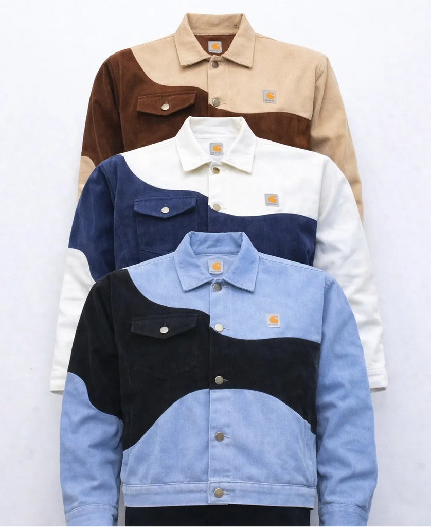 CR1173 Upcycled Wave-Panel Corduroy Jacket