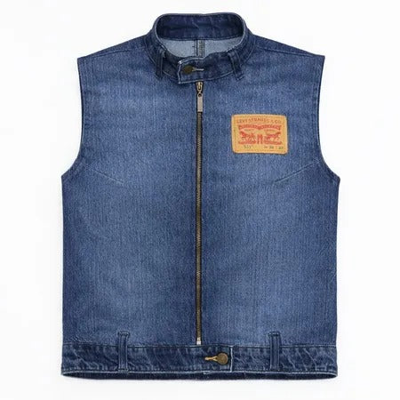 CR1289 Reworked Denim Moto Vest