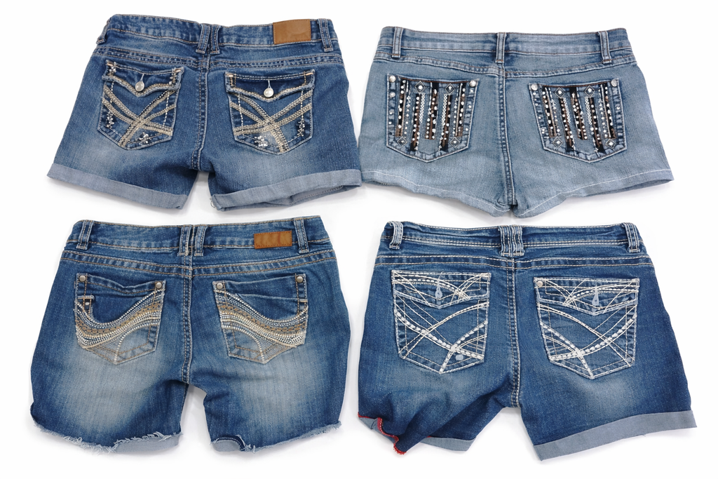 CR7184 Rework Y2K Mini Denim Shorts