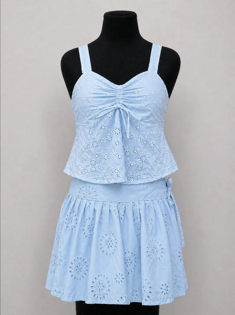 CR1552 Upcycled Eyelet Co-Ord Set