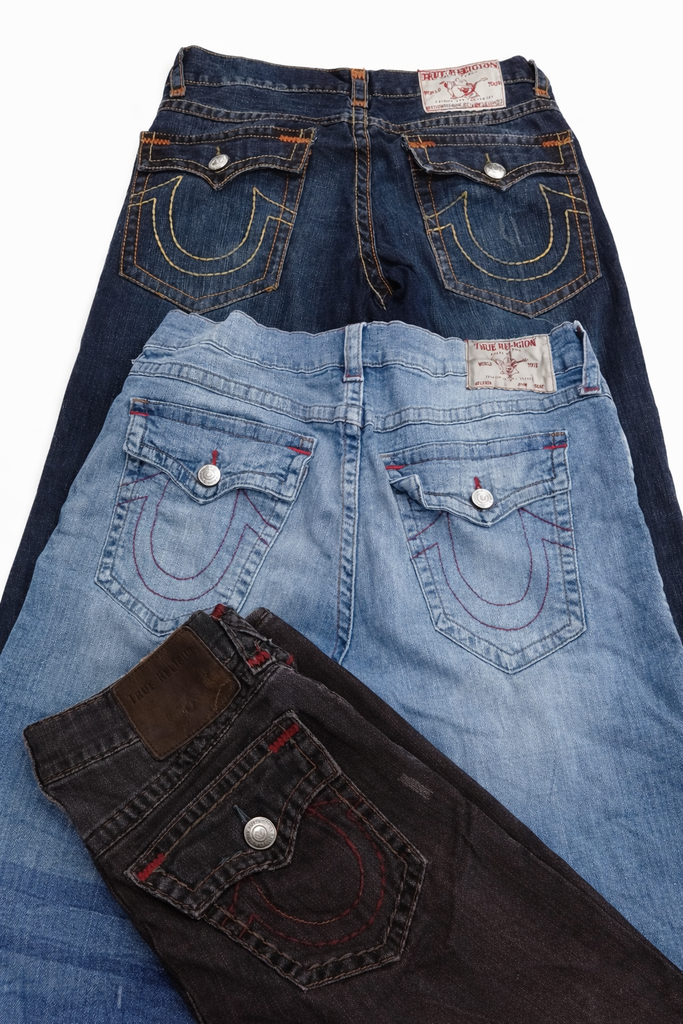 CR7221 Vintage True Religion Flare And Straight Men Jeans