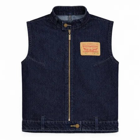 CR1289 Reworked Denim Moto Vest