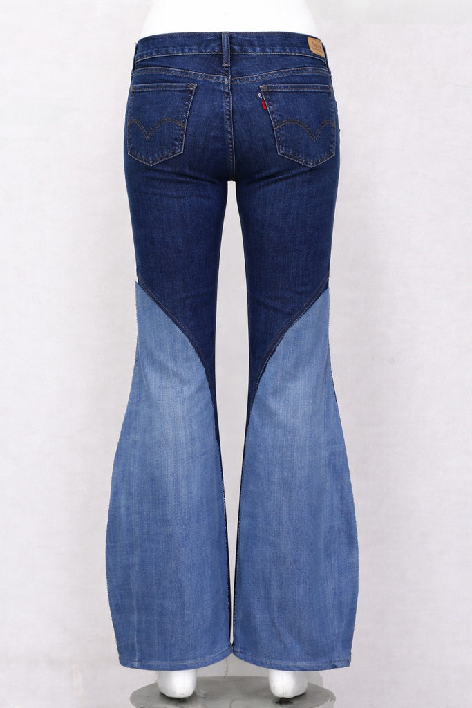 CR1419 Stripe Panel Flare Jeans – Sporty Rework Denim