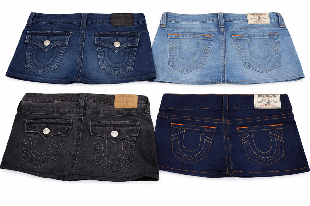 CR7103 Rework True Religion Mini Denim Skirt