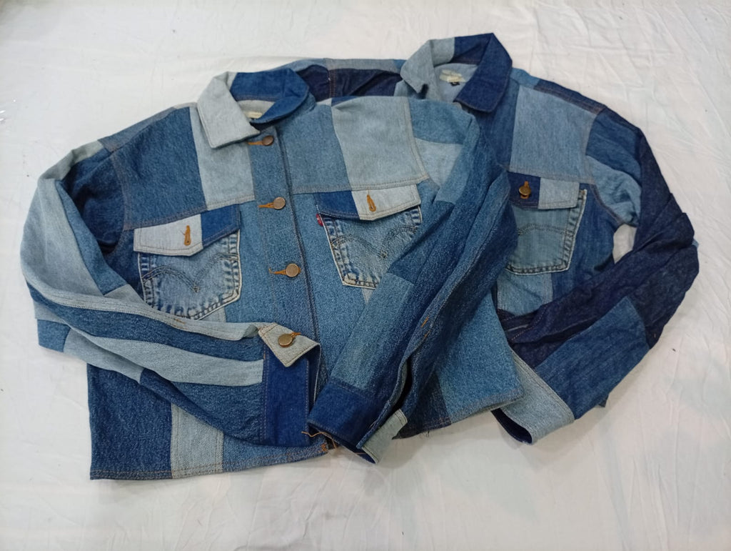 CR12485 Upcycled Levi’s Cropped Denim Jackets