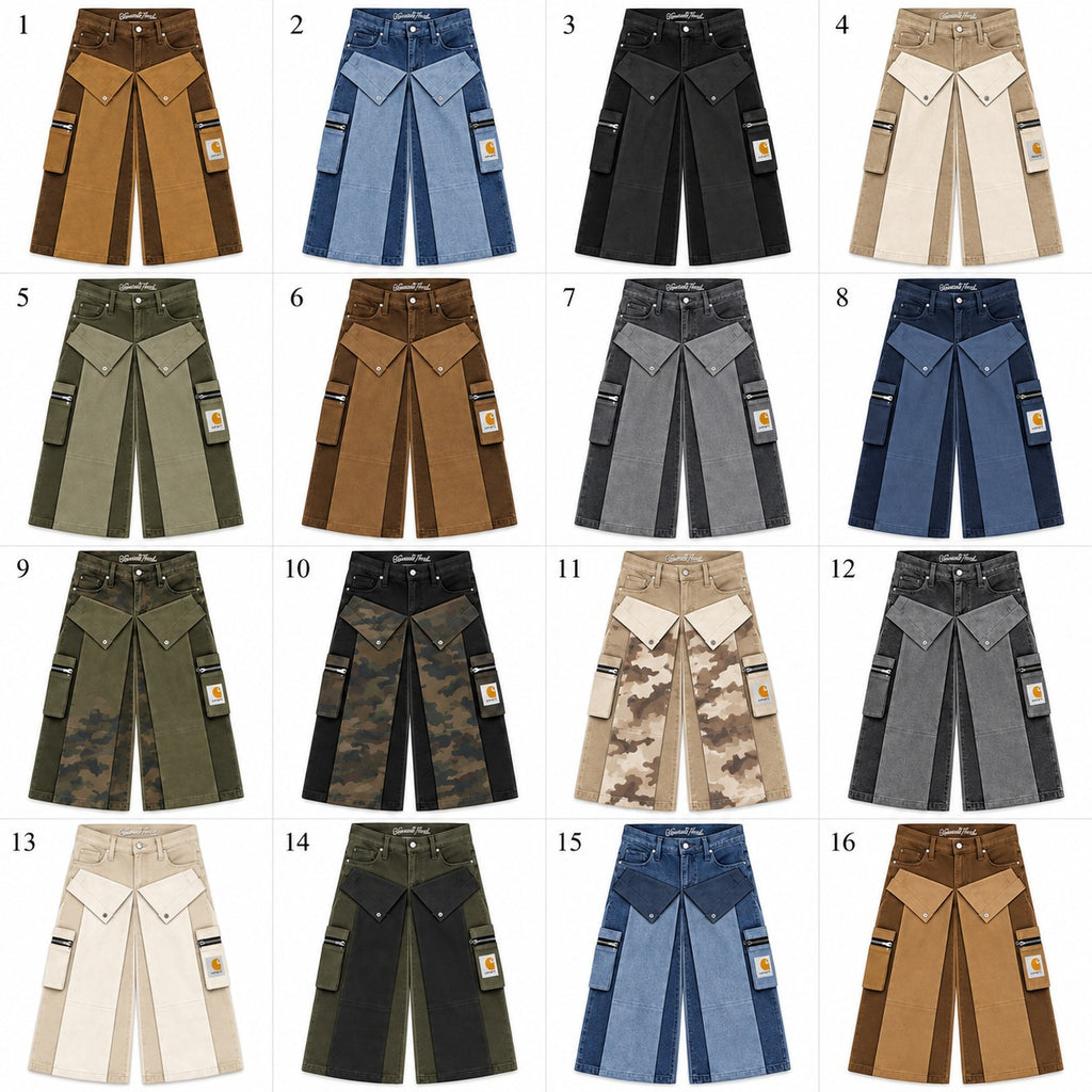CR2282 UPCYCLED CARHARTT CAMO PANEL UTILITY PANTS