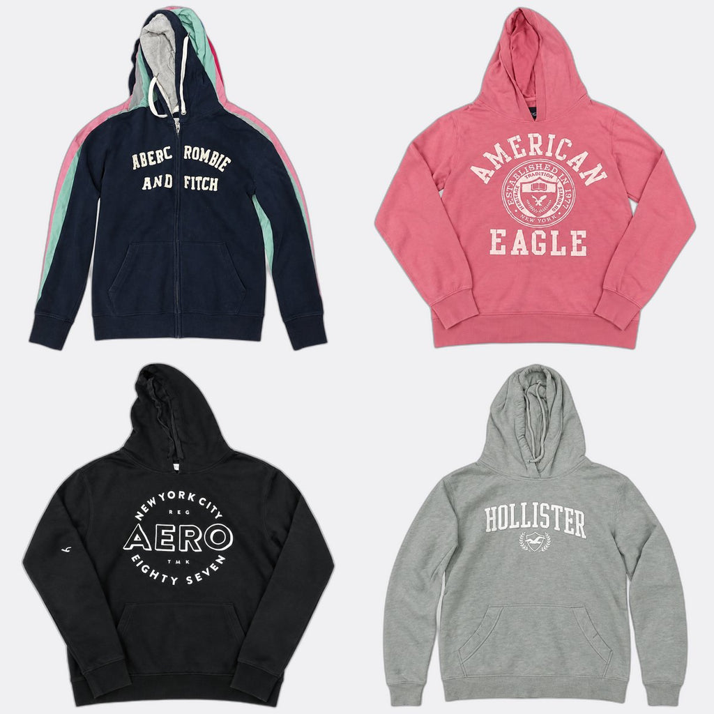 Vintage Mix Branded Hoodies Bundle in mixed sizes and colours. Grade A/B/C.