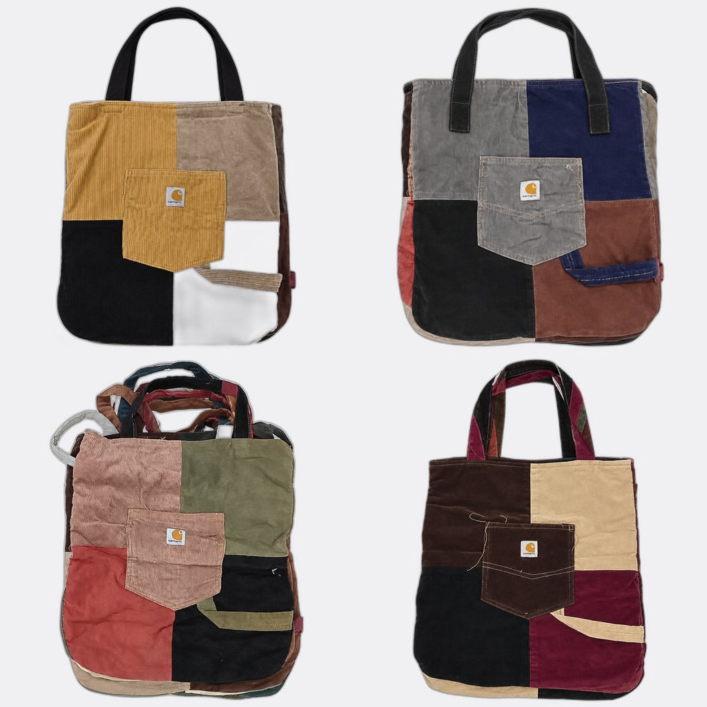 Cr12828 Upcycle Carhartt Patchwork Corduroy Tote Bags