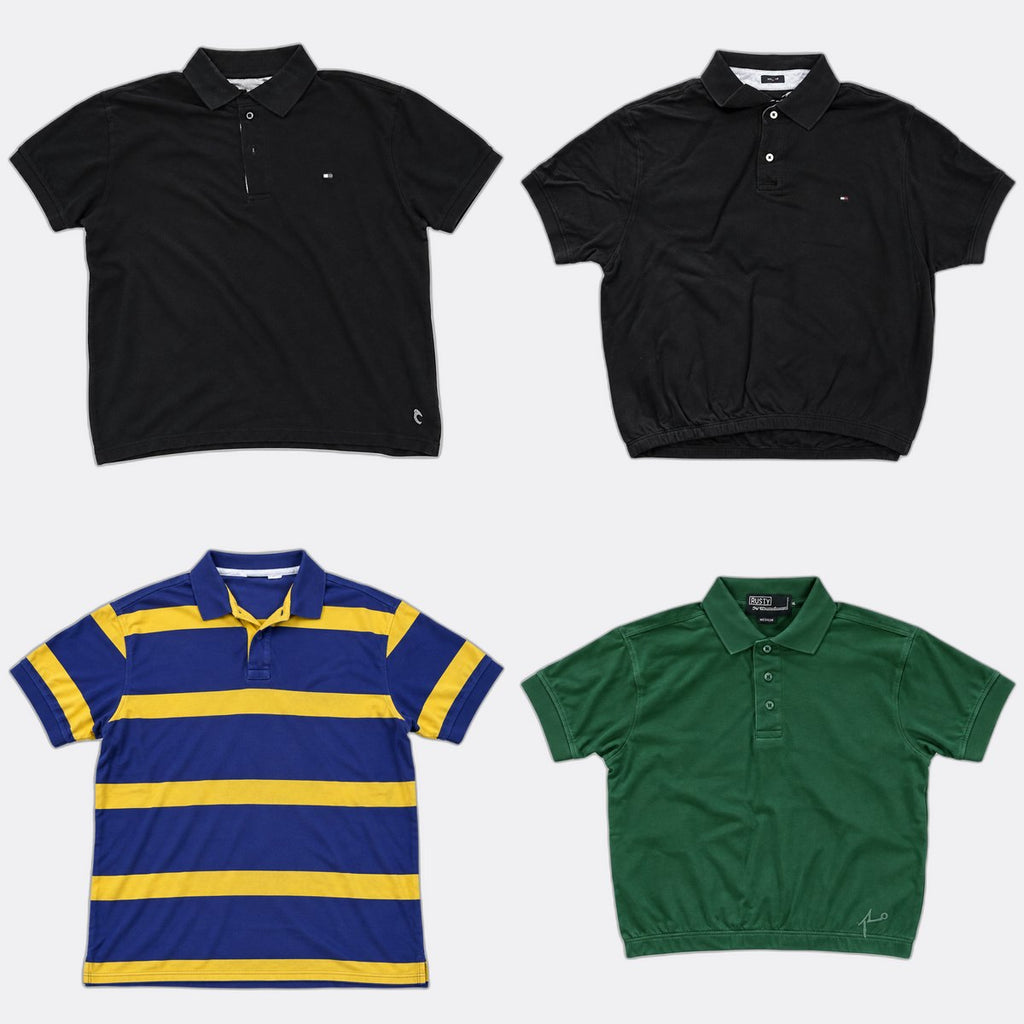 CR12945 Upcycled Polo and Tommy Hilfiger Crops T shirts