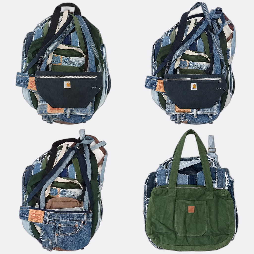 CR13210 Upcycled Levi's and Carhartt Mix Style Bags