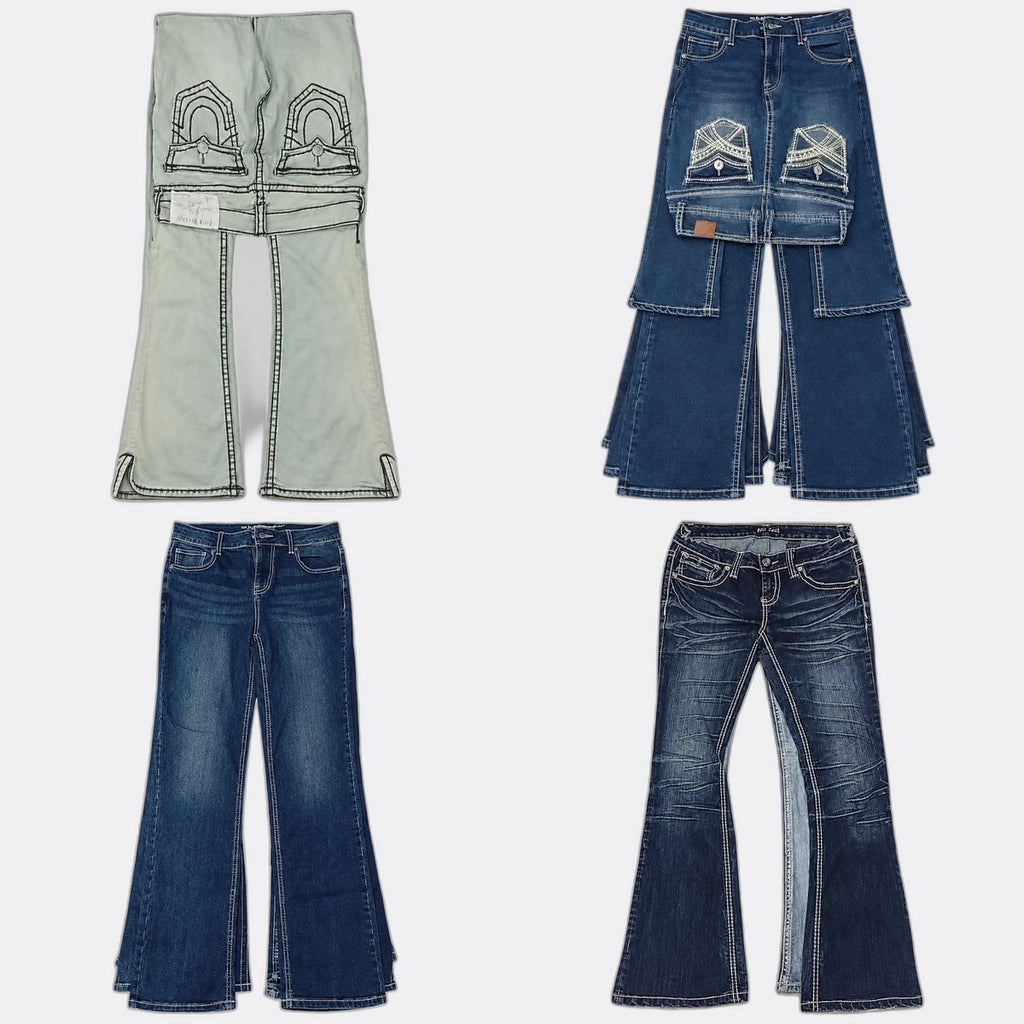 CR13079 Y2K Flare jeans