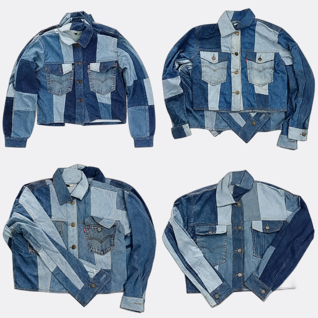 CR12896 upcycled Levi's Crop Denim jackets
