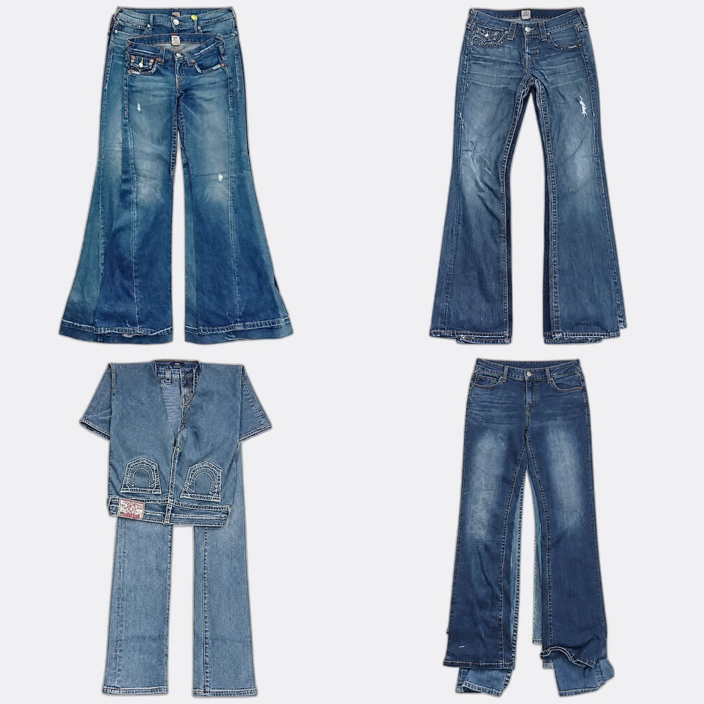 CR13004 Vintage True Religion Flare and Straight Jeans