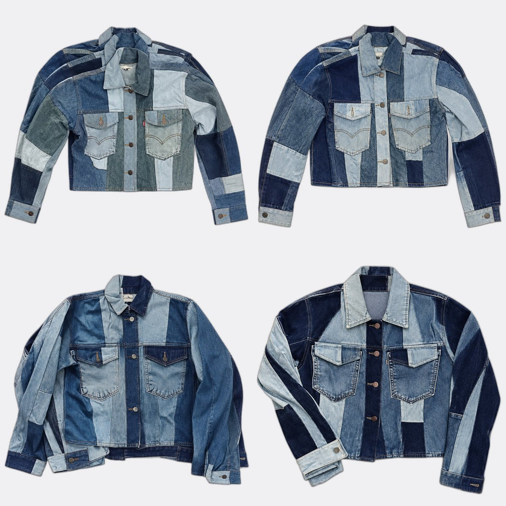 CR12897 upcycle Levi's Crop Denim jackets