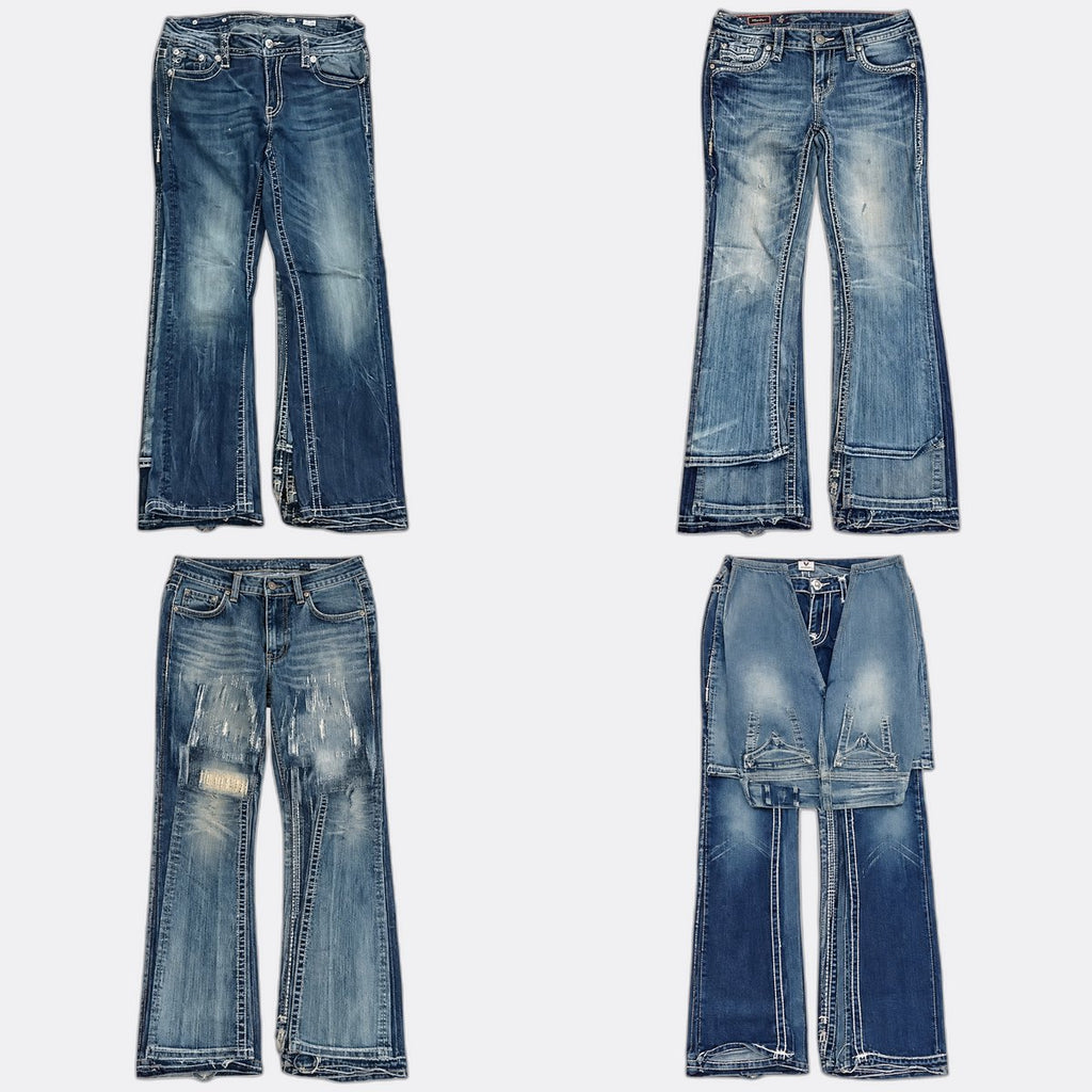 CR12965 Vintage Mix Branded Flare and Straight Jeans