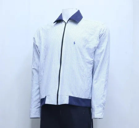 Upcycled Ralph Lauren Striped Zip-Front Jackets in mixed sizes and colours, Grade A/B.