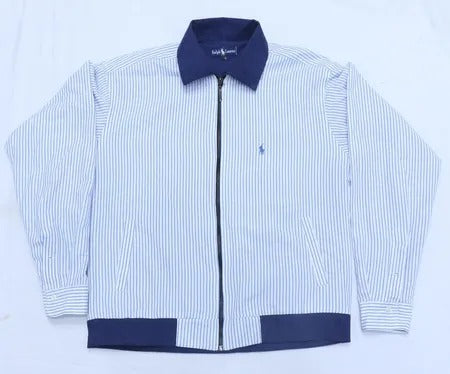 Upcycled Ralph Lauren Striped Zip-Front Jackets in mixed sizes and colours, Grade A/B.