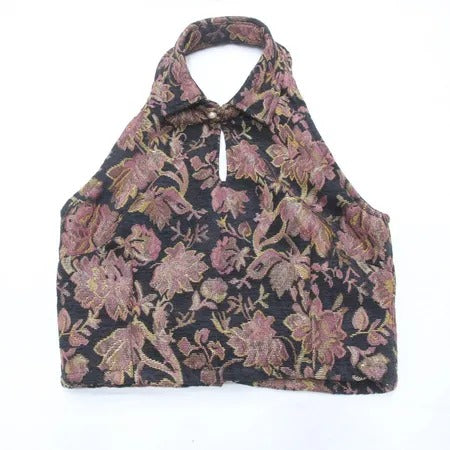 Upcycled Floral Tapestry Halter Tops in mixed sizes and colours. Grade A/B.