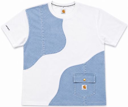 Upcycled Carhartt Wave-Panel Denim T-Shirts in mixed sizes and colours. Grade A/B.