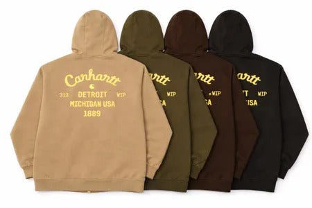 Upcycled Carhartt Back Print Hooded Jackets in mixed sizes and colours, Grade A/B.