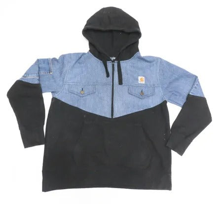 Upcycled Carhartt Denim Panel Hoodies in mixed sizes and colours, Grade A/B.