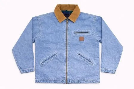 Upcycled Carhartt Corduroy Collar Denim Jackets in mixed sizes and colours, Grade A/B.