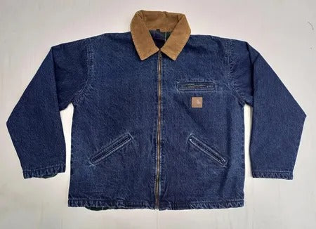 Upcycled Carhartt Corduroy Collar Denim Jackets in mixed sizes and colours. Grade A/B.