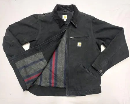  Upcycled Carhartt Black Zip-Front Workwear Jackets in mixed sizes and colours, Grade A/B.
