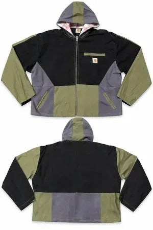 Upcycled Carhartt Colourblock Hooded Jackets in mixed sizes and colours, Grade A/B.