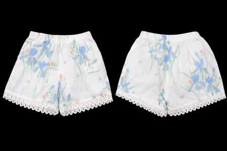 Upcycled Floral Lace-Trim Shorts in mixed sizes and colours, Grade A/B.