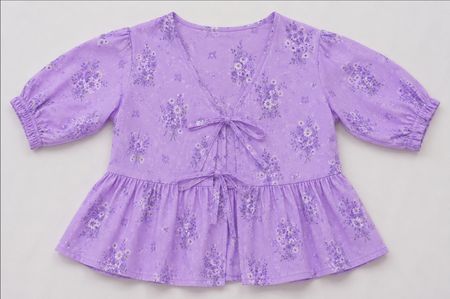 Upcycled Floral Puff Sleeve Babydoll Blouses in  mixed sizes and colours, Grade A/B.
