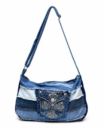 Upcycled Denim Patchwork Shoulder Bags  in mixed sizes and colours, Grade A/B.