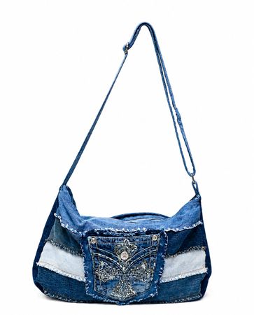 Upcycled Denim Patchwork Shoulder Bags  in mixed sizes and colours, Grade A/B.