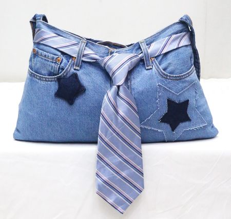 Upcycled Denim Star Patchwork Shoulder Bags  in mixed sizes and colours, Grade A/B.
