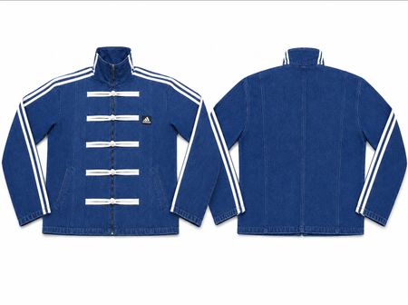 Upcycled Adidas Military-Style Denim Jackets in  mixed sizes and colours, Grade A/B.