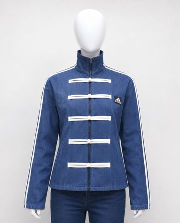 Upcycled Adidas Military-Style Denim Jackets in  mixed sizes and colours, Grade A/B.