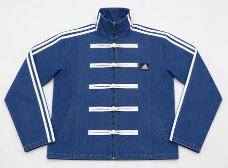 Upcycled Adidas Military-Style Denim Jackets in  mixed sizes and colours, Grade A/B.
