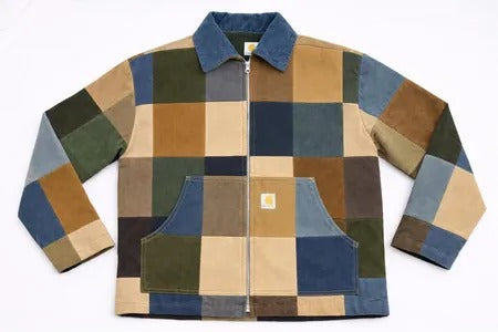 Upcycled Carhartt Checkerboard Patchwork Workwear Jackets in mixed sizes and colours. Grade A/B.
