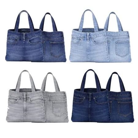 Upcycled Jeans Tote Bags  in mixed sizes and colours, Grade A/B.