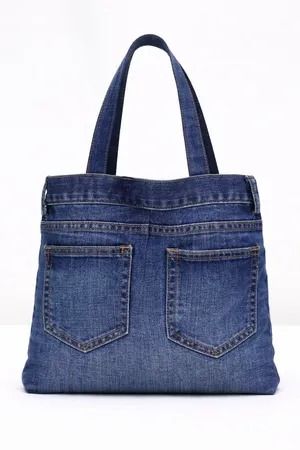 Upcycled Jeans Tote Bags  in mixed sizes and colours, Grade A/B.