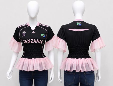 Upcycled Ruffle Jersey Tops  in mixed sizes and colours, Grade A/B.