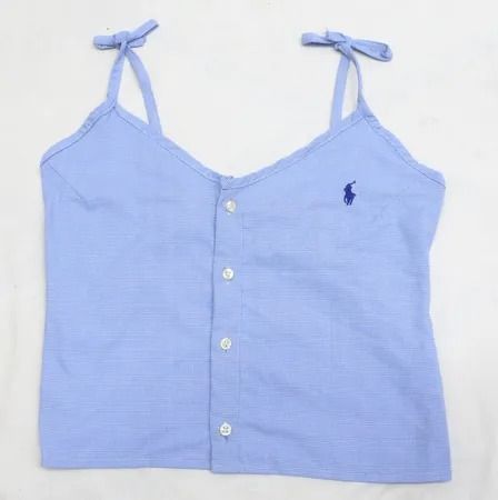 Upcycled Ralph Lauren Button-Front Camisole Tops  in mixed sizes and colours, Grade A/B.