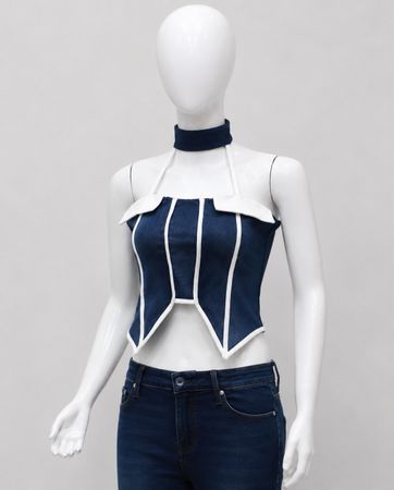 Upcycled Halter Lace-Up Corset Tops in  mixed sizes and colours, Grade A/B.