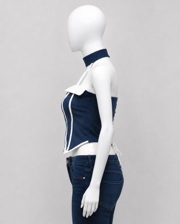 Upcycled Halter Lace-Up Corset Tops in  mixed sizes and colours, Grade A/B.