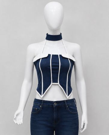 Upcycled Halter Lace-Up Corset Tops in  mixed sizes and colours, Grade A/B.