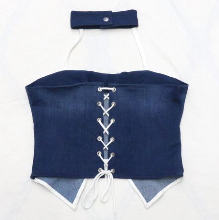 Upcycled Halter Lace-Up Corset Tops in  mixed sizes and colours, Grade A/B.