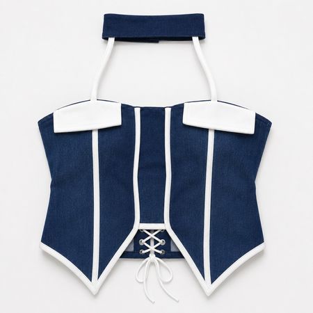 Upcycled Halter Lace-Up Corset Tops in  mixed sizes and colours, Grade A/B.