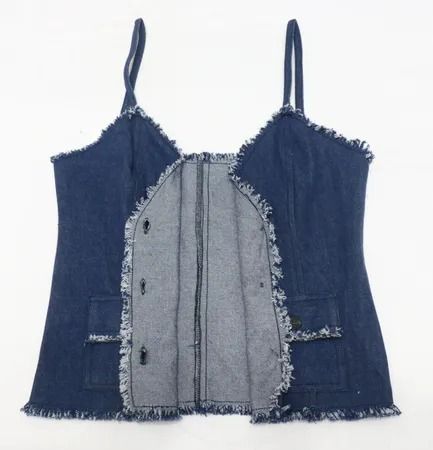 Upcycled Frayed Denim Camisole Tops in  mixed sizes and colours, Grade A/B.