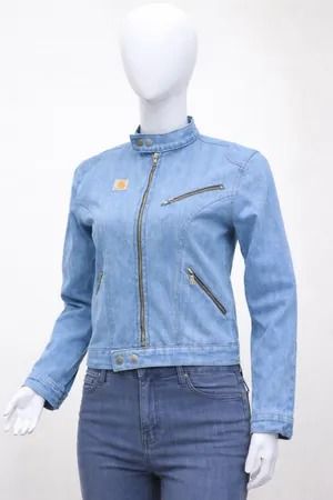 Upcycled Carhartt Zip-Front Denim Jackets  in mixed sizes and colours, Grade A/B.